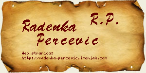 Radenka Perčević vizit kartica
